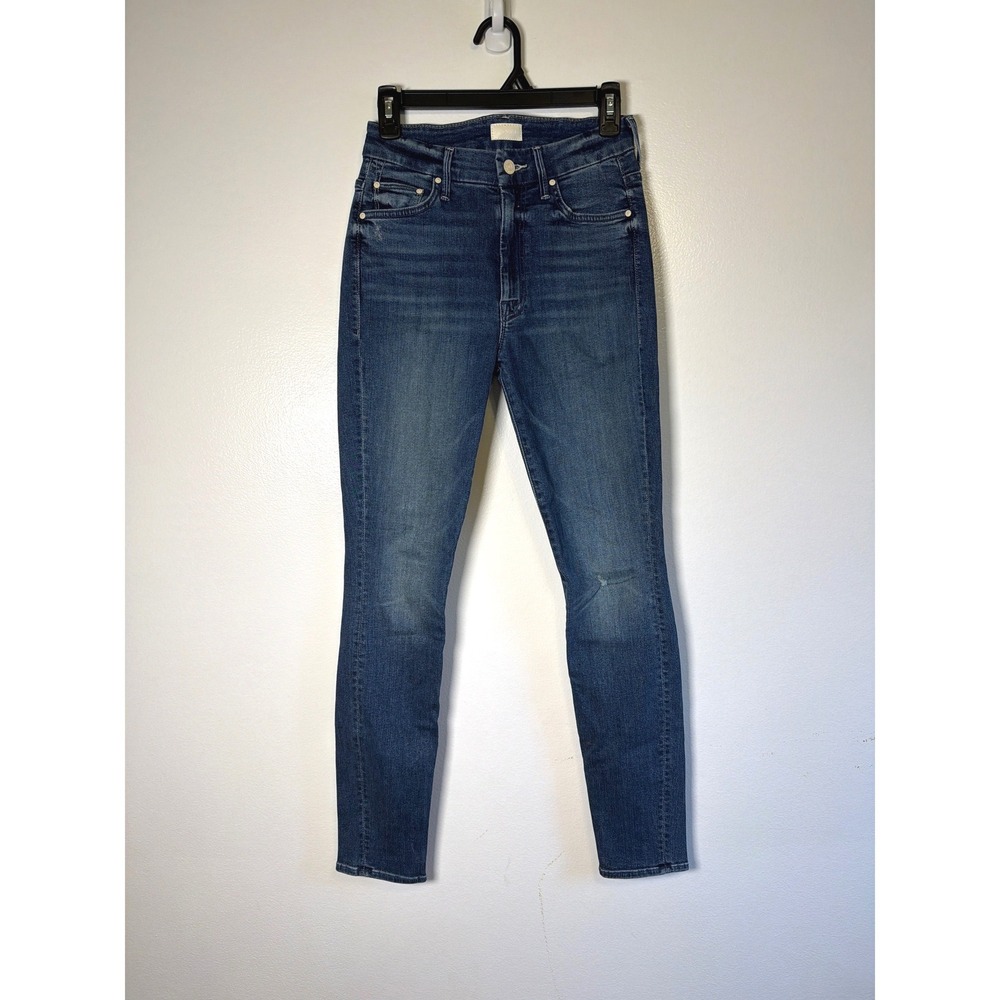 Mother High Waisted Looker Skinny Denim Jeans Getalongs Blue 26 1221-104